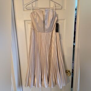 Lulu's Cream Strapless Satin Dress Size M